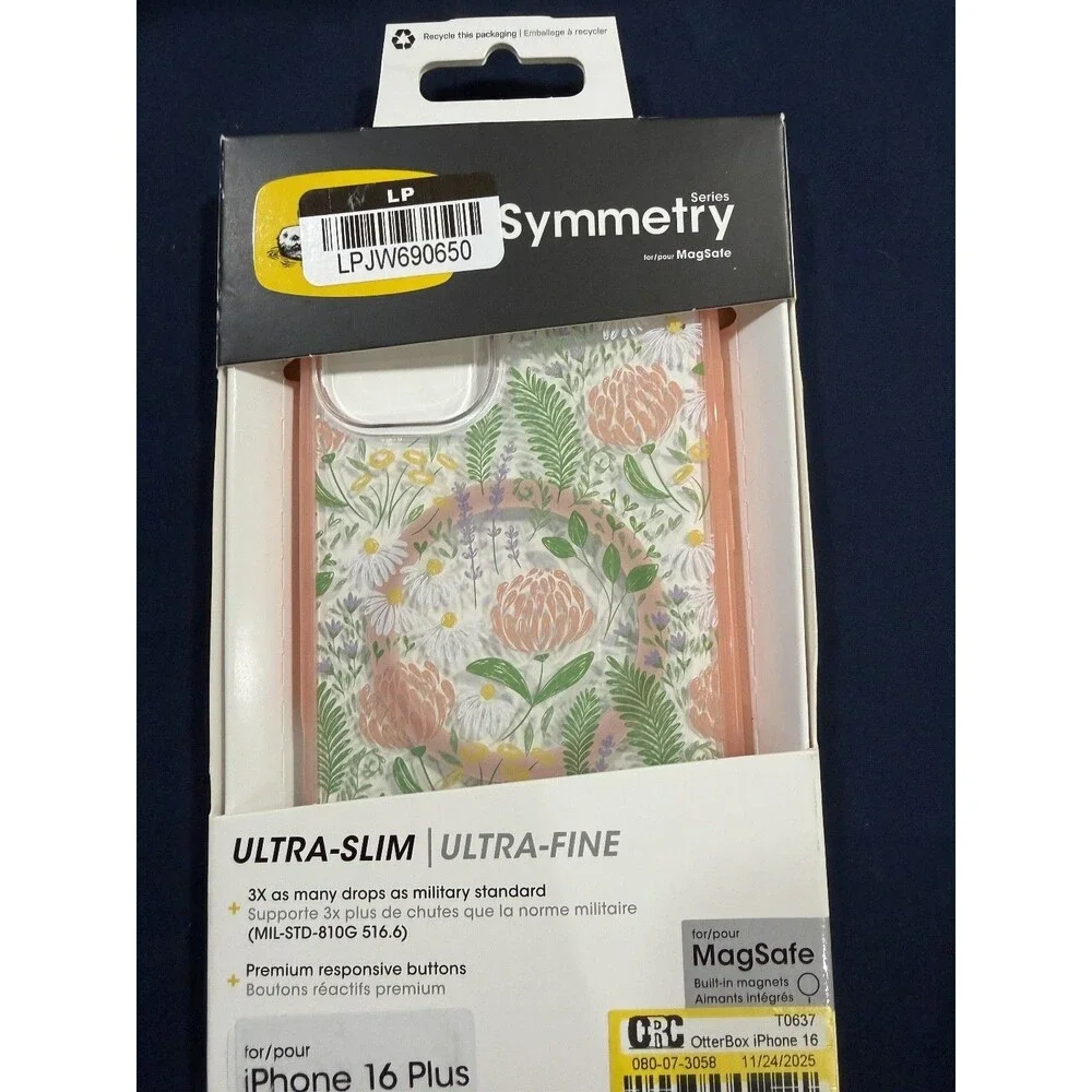 OtterBox Symmetry Case Apple iPhone 16 Plus with MagSafe - Peachy Bloom Flowers